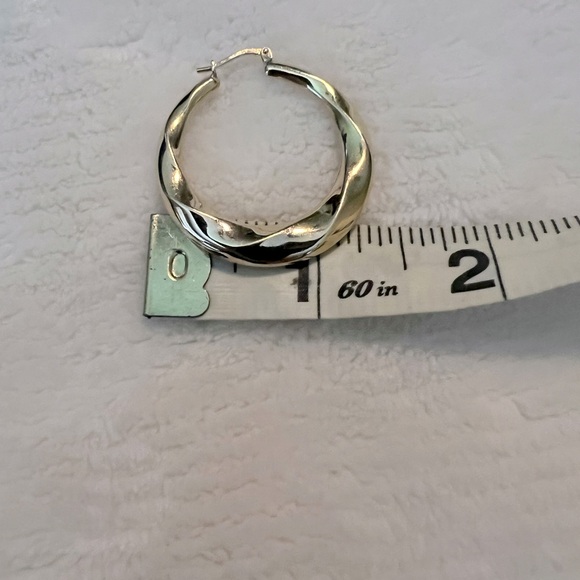 Vintage Mom Jordon .925 Gold Vermeil Hoops - Picture 7 of 8